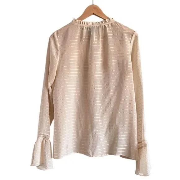 Paige Silvette Striped Silk Ruffle Collar Blouse - Picture 3 of 7